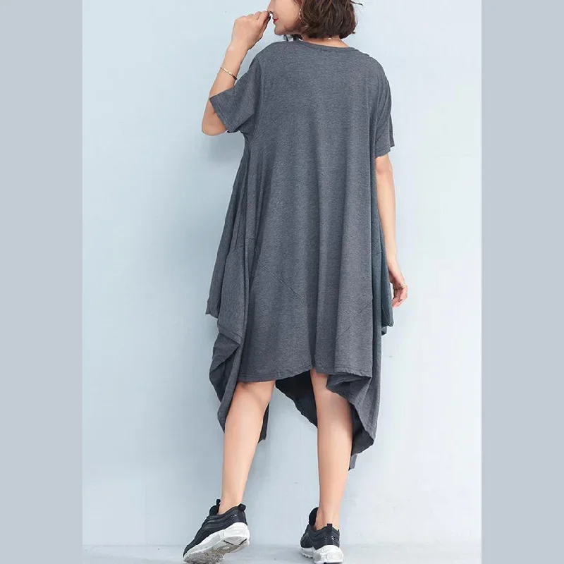 2018-gray-long-cotton-dresses-plus-size-clothing-asymmetric-hem-cotton-clothing-dress-casual-short-sleeve-gown