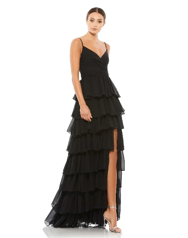 Sleeveless Tiered Ruffle Gown