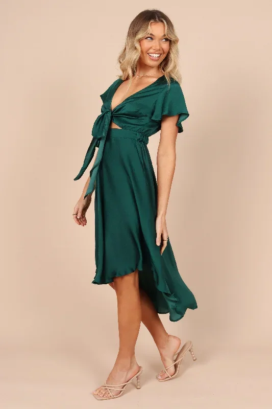 amanda-hi-lo-tie-front-dress-emerald