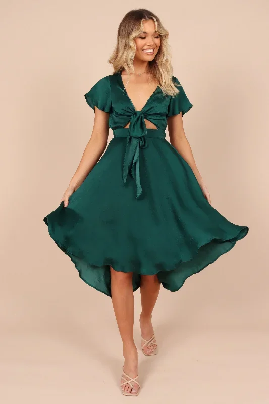 amanda-hi-lo-tie-front-dress-emerald