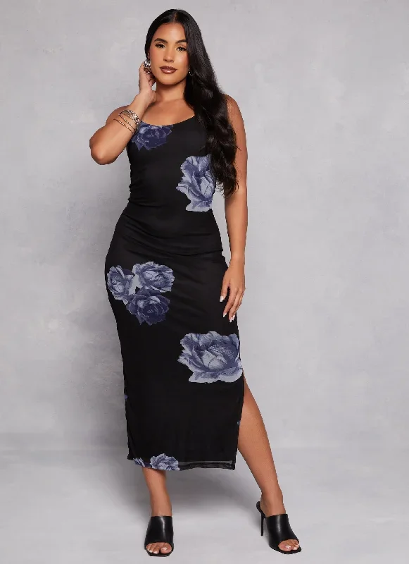 Floral Pattern Cami Maxi Dress