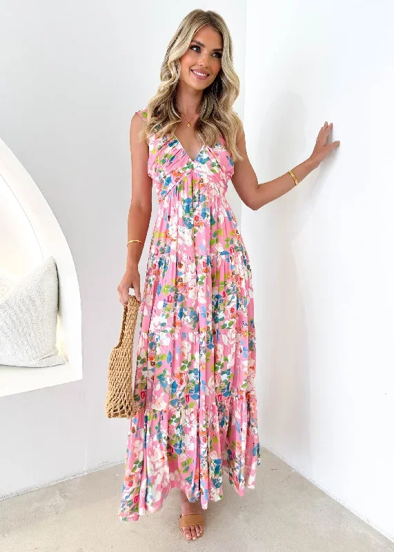 Blover Maxi Dress - Pink Floral