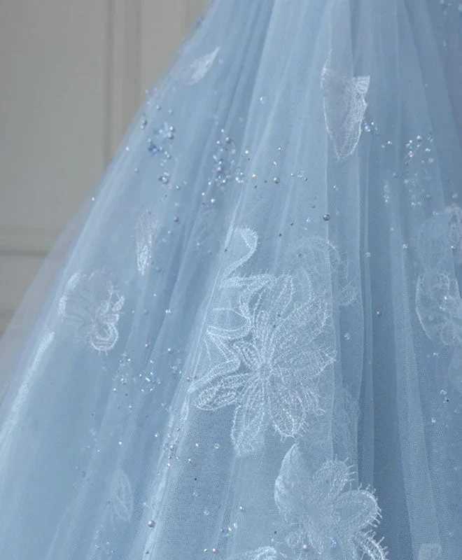 blue-tulle-short-prom-dress-blue-bridesmaid-dress