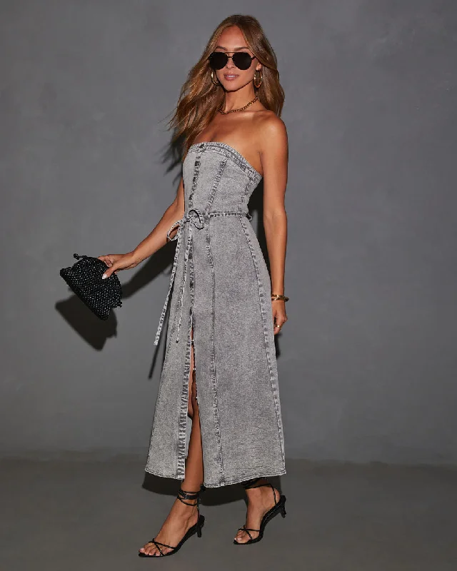 button-front-strapless-denim-midi-dress