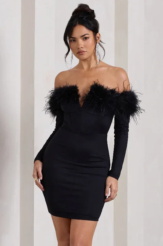 celia-black-notch-neck-bardot-mini-dress-with-feather-trim-detail-cl128033002