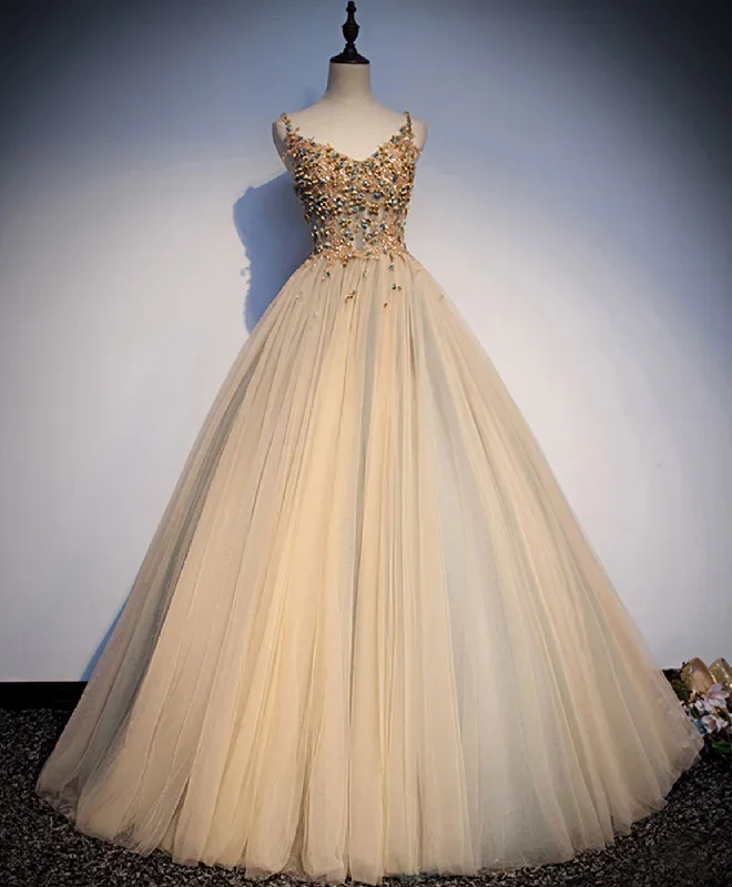 champagne-v-neck-tulle-sequin-beads-long-prom-dress-tulle-formal-dress