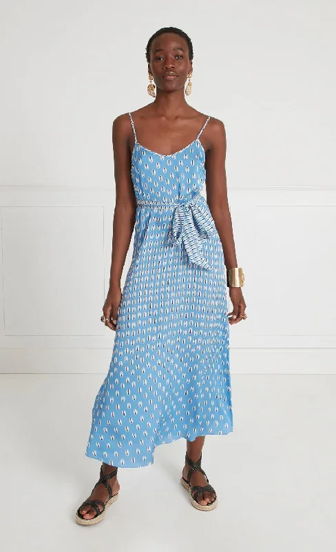 Cowrie Print Slip Dress - Cornflower