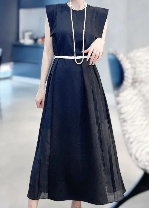 Designer Simple Sleeveless Waisted Goddess Dress Temperament Slender Casual 35382