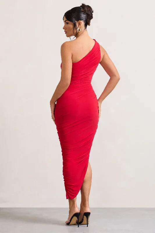 dorit-red-one-shoulder-asymmetric-ruched-midi-dress-cl129293004