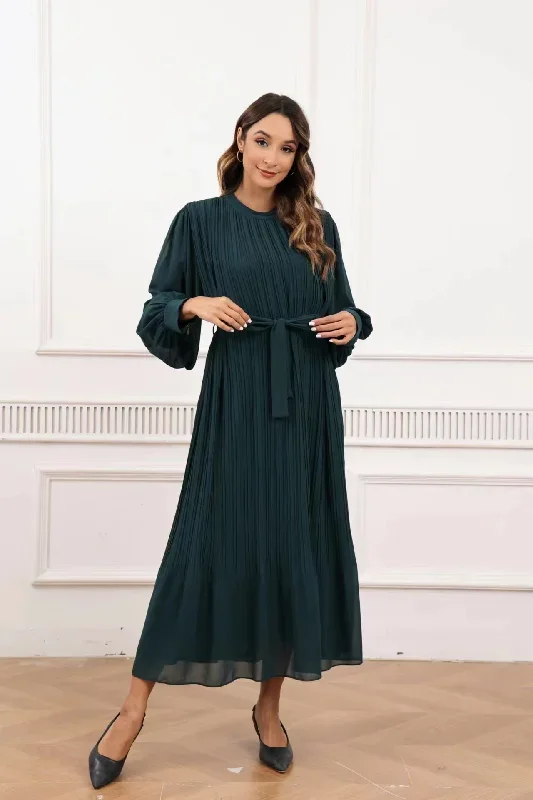 Emerald Grace Midi Dress