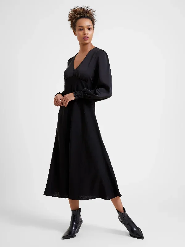 Ferne Crepe V-Neck Midi Dress