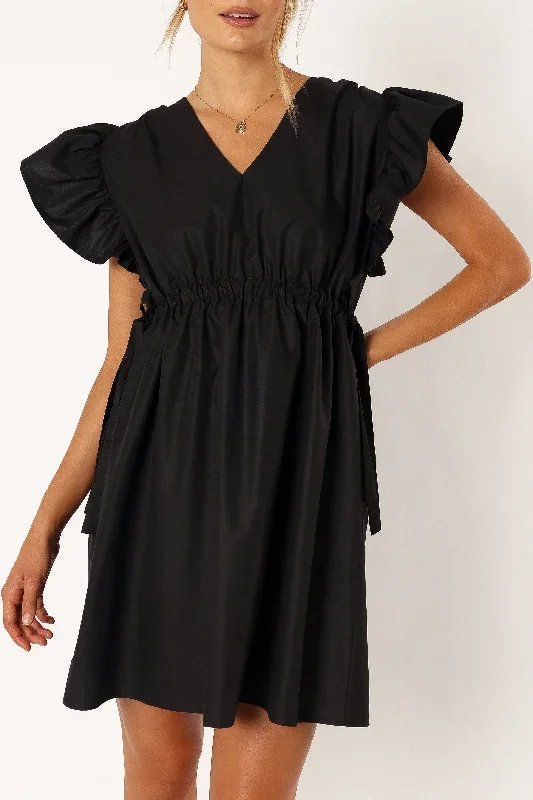 fiona-ruffle-sleeve-mini-dress-black