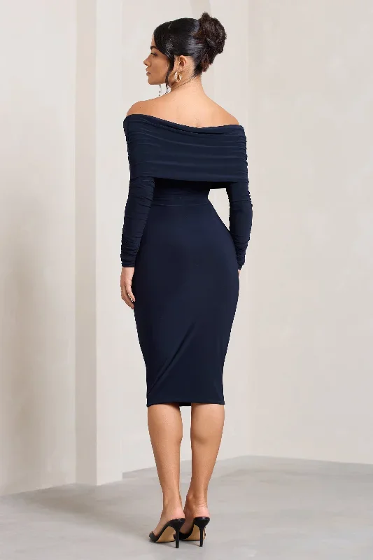 flatter-me-navy-twist-front-bardot-midi-dress-cl126408015