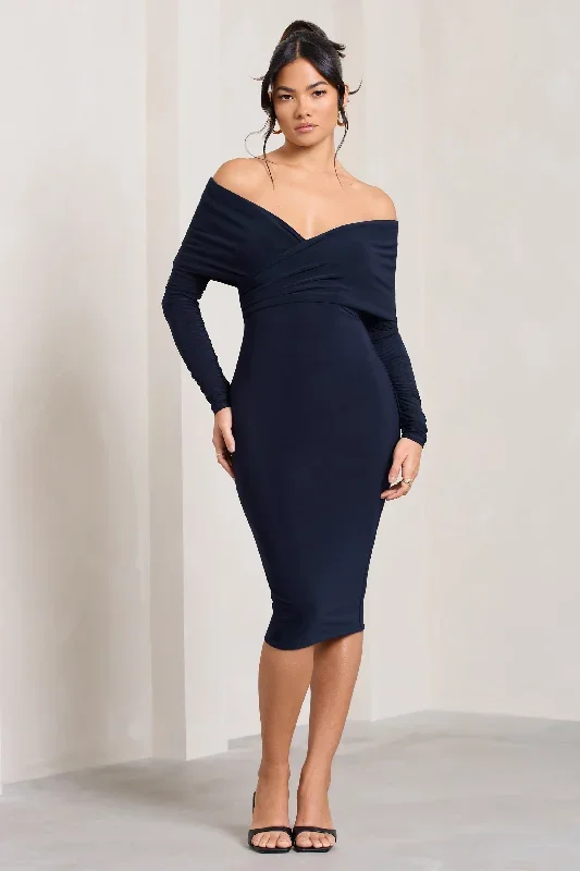 flatter-me-navy-twist-front-bardot-midi-dress-cl126408015