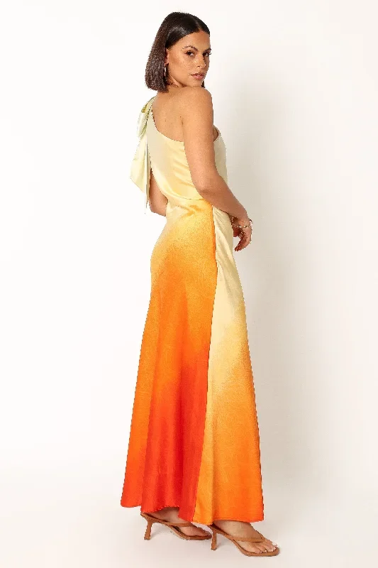 glow-one-shoulder-midi-dress-sunset