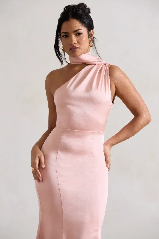 golden-girl-blush-pink-satin-asymmetric-high-neck-flared-midi-dress-cl128878081