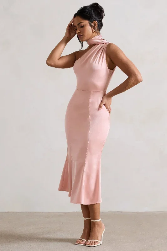 golden-girl-blush-pink-satin-asymmetric-high-neck-flared-midi-dress-cl128878081