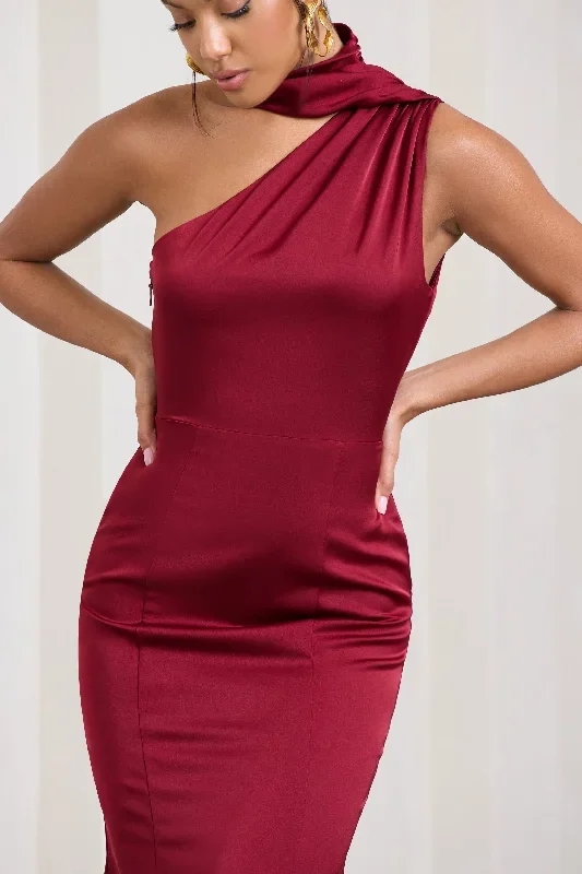 golden-girl-burgundy-satin-asymmetric-high-neck-flared-midi-dress-cl128878069