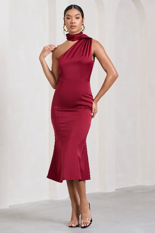 golden-girl-burgundy-satin-asymmetric-high-neck-flared-midi-dress-cl128878069