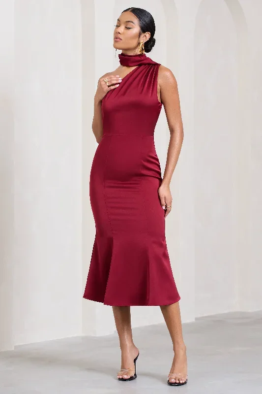 golden-girl-burgundy-satin-asymmetric-high-neck-flared-midi-dress-cl128878069