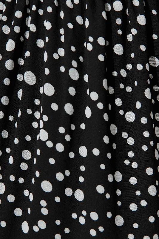 jaseline-midi-dress-in-black-with-white-spot