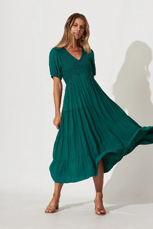 Kami Maxi Dress In Teal Bamboo Rayon