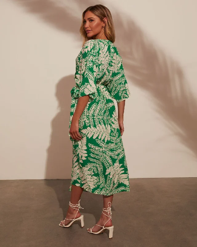 kimono-sleeve-wrap-printed-midi-dress