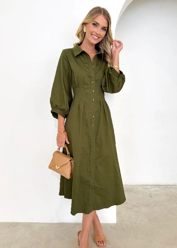 kourt-midi-dress-khaki