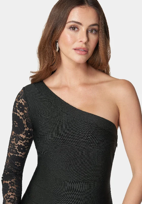 lace-one-shoulder-bandage-dress-black