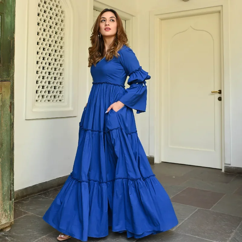 Bunaai Lapis Blue Cotton Dress