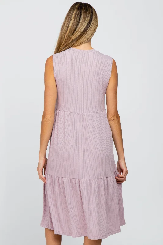 lavender-ribbed-sleeveless-maternity-midi-dress