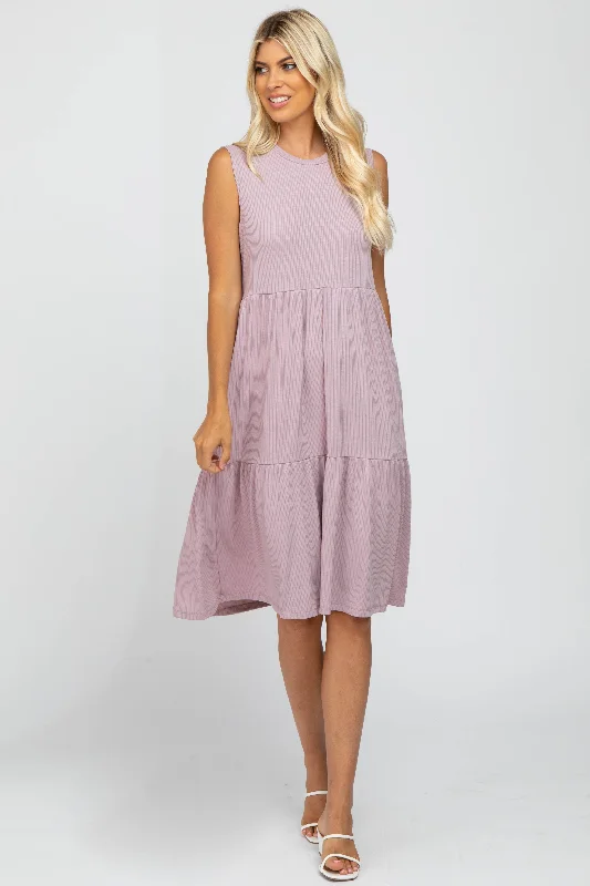 lavender-ribbed-sleeveless-maternity-midi-dress