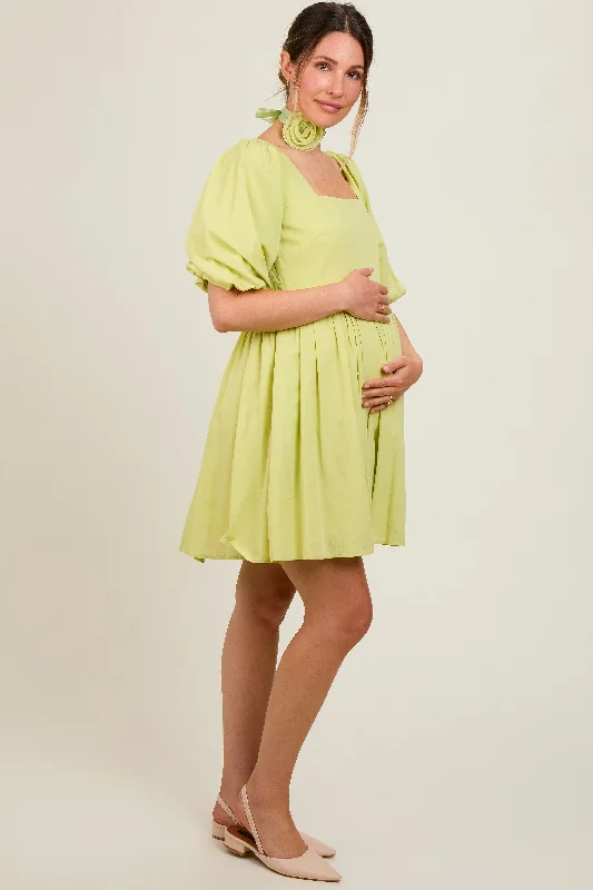 lime-babydoll-maternity-mini-dress