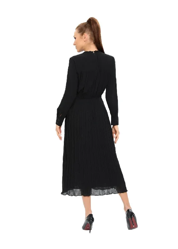 long-sleeve-micro-pleated-skirt-midi-dress