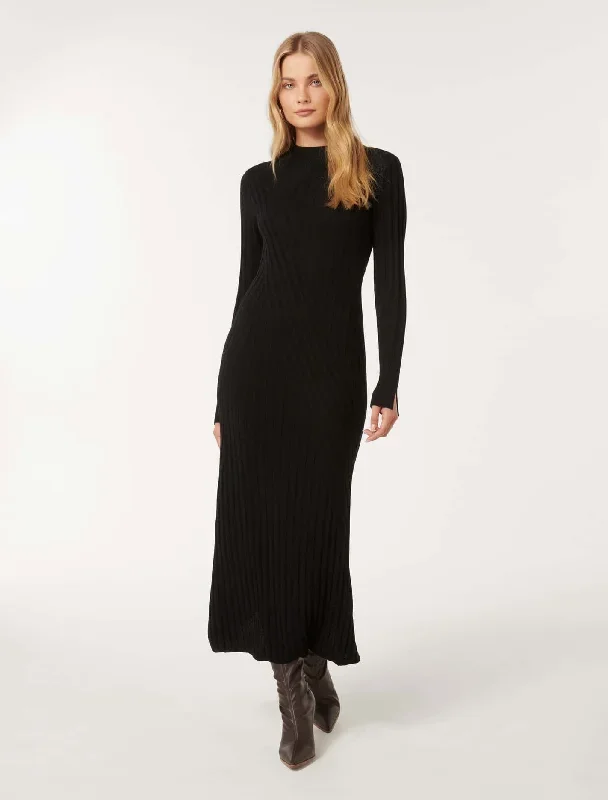 Melody Rib Transfer Midi Dress