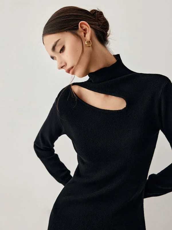 mock-neck-cutout-long-sleeve-midi-sweater-dress