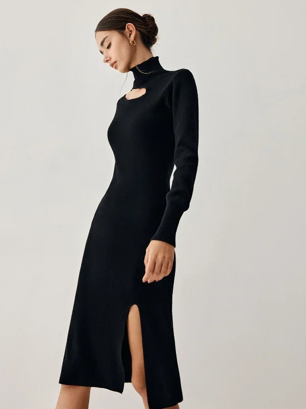 mock-neck-cutout-long-sleeve-midi-sweater-dress