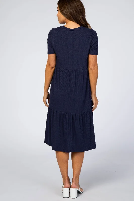 navy-blue-ribbed-tiered-maternity-dress