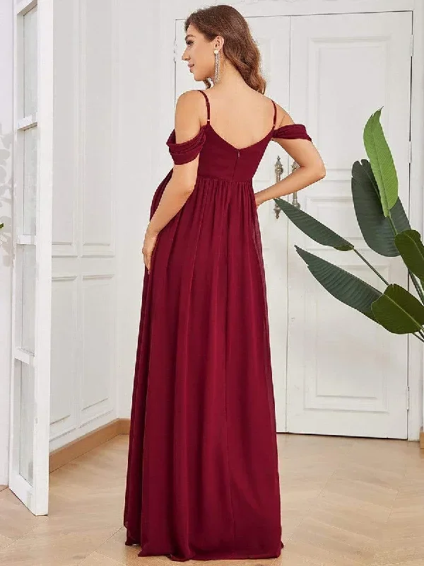 off-shoulder-spaghetti-strap-a-line-maternity-dress-ey20809