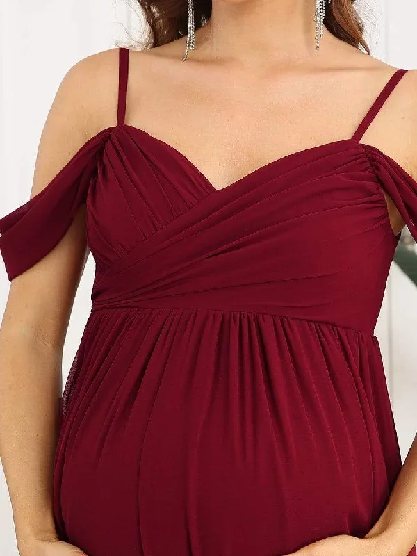 off-shoulder-spaghetti-strap-a-line-maternity-dress-ey20809