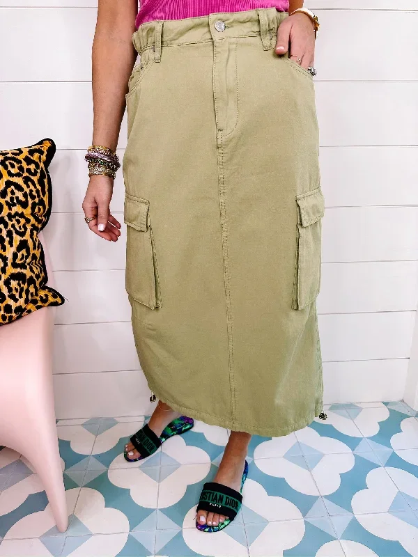 OLIVE IT CARGO MAXI SKIRT