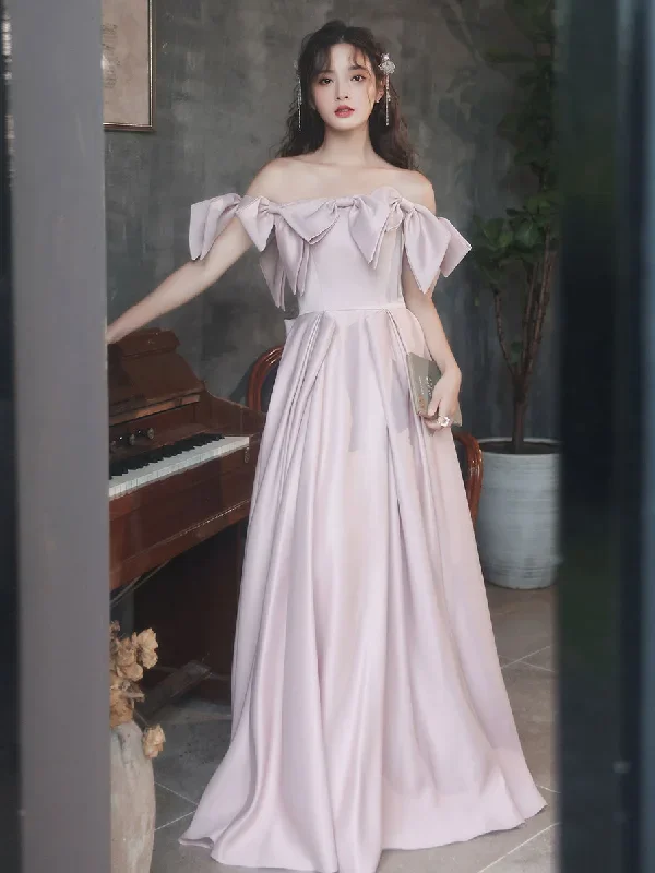 pink-a-line-satin-long-prom-dress-pink-bridesmaid-dress