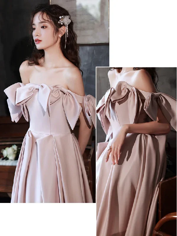 pink-a-line-satin-long-prom-dress-pink-bridesmaid-dress