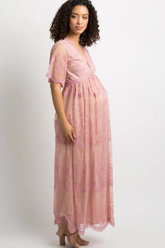 pink-lace-mesh-overlay-maternity-maxi-dress