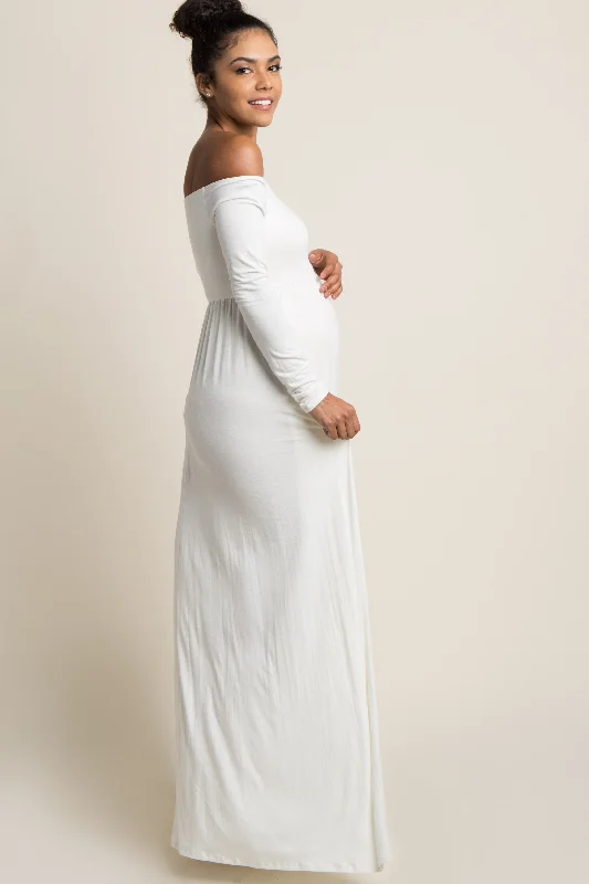 pinkblush-ivory-solid-off-shoulder-maternity-maxi-dress