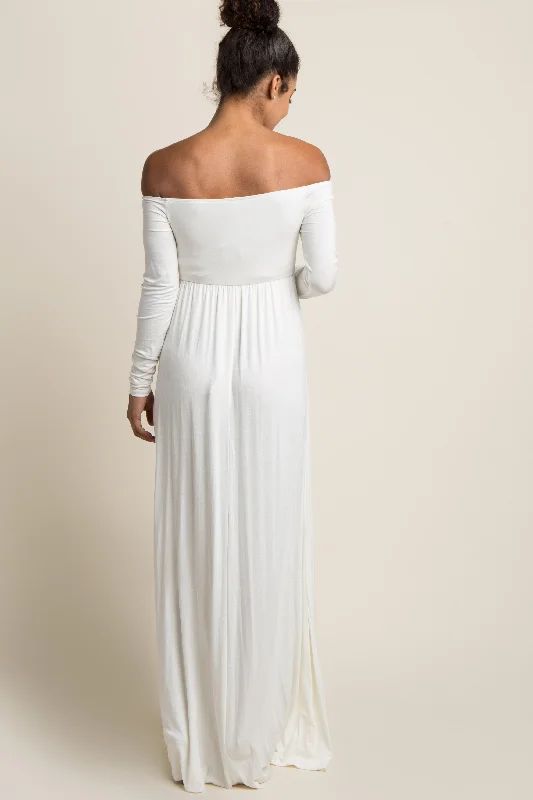 pinkblush-ivory-solid-off-shoulder-maternity-maxi-dress