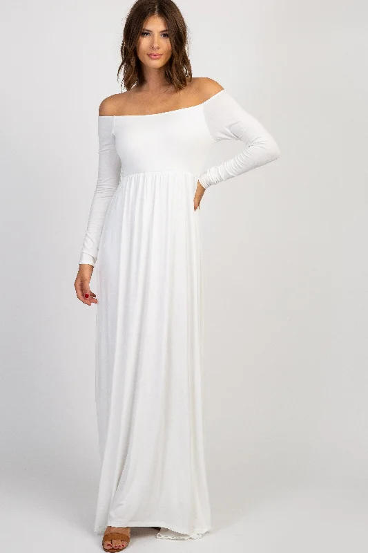 pinkblush-ivory-solid-off-shoulder-maternity-maxi-dress