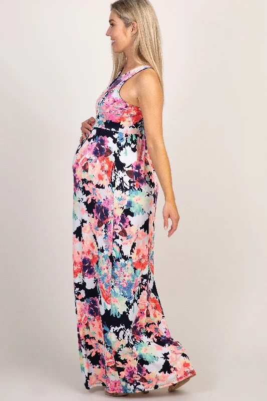 pinkblush-navy-abstract-floral-sleeveless-maternity-maxi-dress