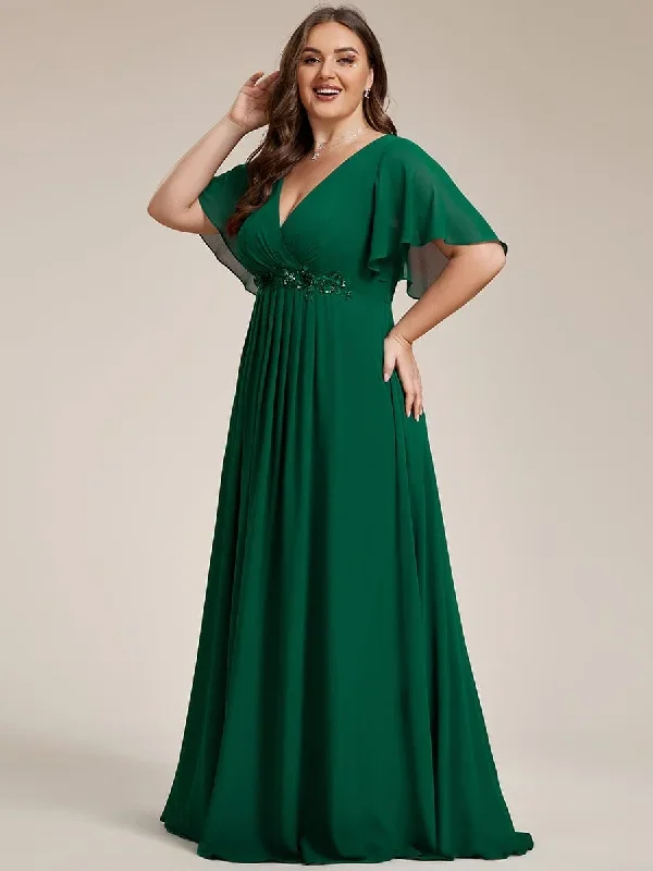 plus-size-floral-applique-short-sleeve-a-line-chiffon-evening-dress-ee01960