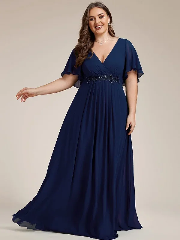 plus-size-floral-applique-short-sleeve-a-line-chiffon-evening-dress-ee01960